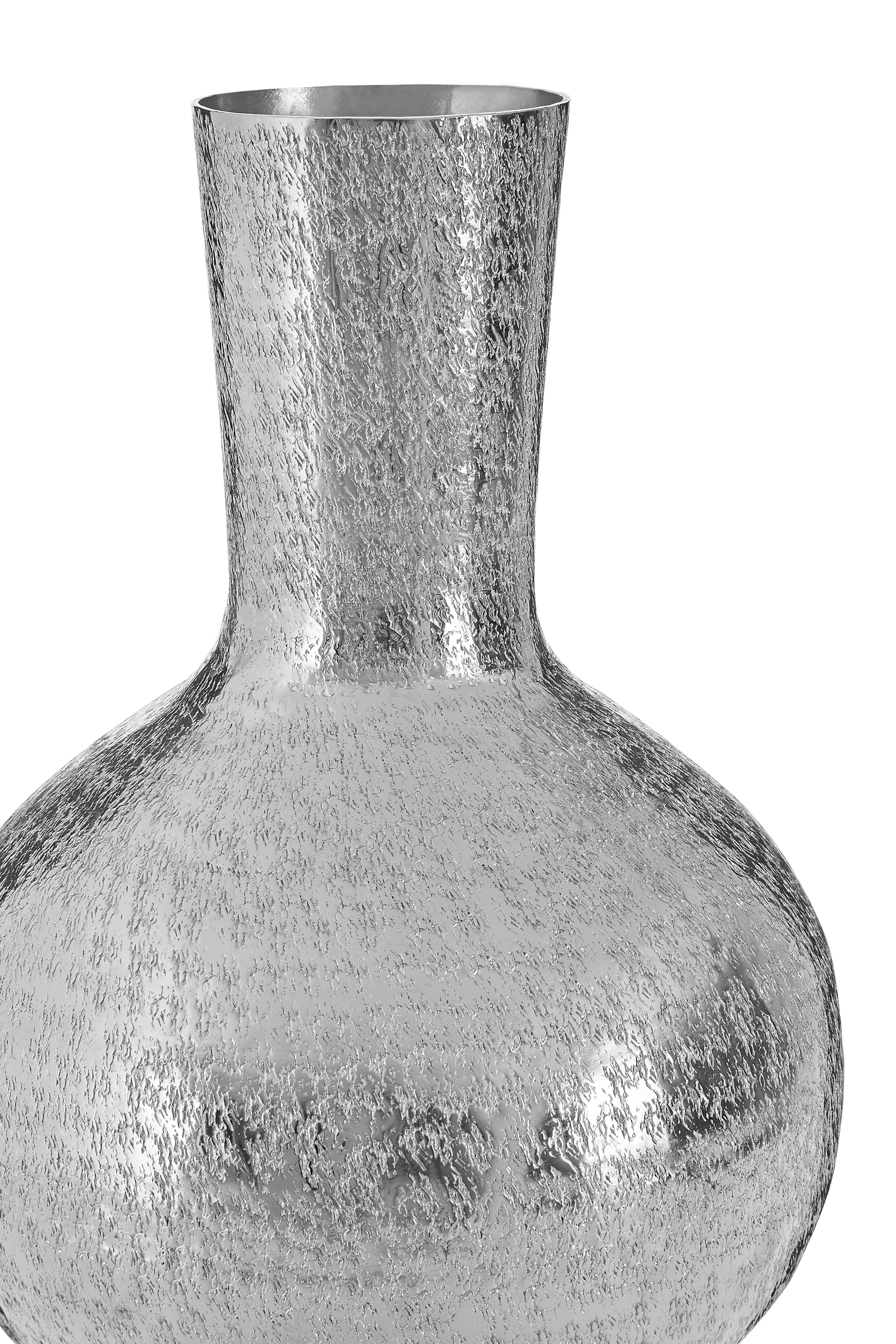 Candace Textured Silver Bottle Vase | Large